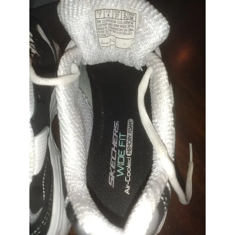 Skechers Wide Fit Black Dlites Shoe Women Sport Comfort Casual Memory Foam 11930